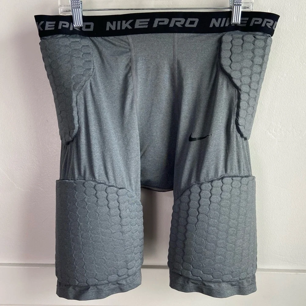Nike Pro Dri-Fit Gray & Black Padded Shorts